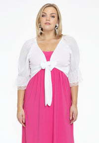Shrug with lace VOILE - white - #2