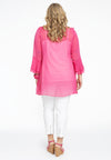 Tunic frilled v-neck VOILE - pink - #3