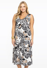 Dress v-neck JARDIN - white - #2