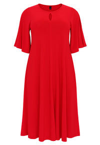 Dress A-line circle sleeve DOLCE - red - #4