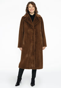 Coat faux fur - mid brown - #2