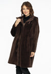 Coat faux fur - brown