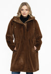 Coat faux fur - mid brown