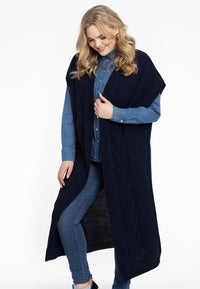 Sleeveless cardigan CABLE - blue - #2