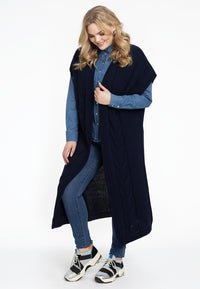 Sleeveless cardigan CABLE - blue - #1