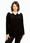 Shirt with pearl collar DOLCE - black - #2