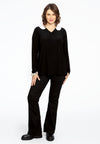 Shirt with pearl collar DOLCE - black - #1