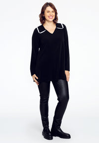Tunic flare crochet collar DOLCE - black - #1