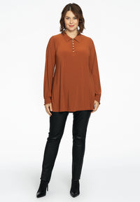 Tunic flare collar DOLCE - mid brown - #1