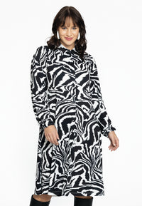 Blouse-dress puff sleeve ZEBRA - black - #1