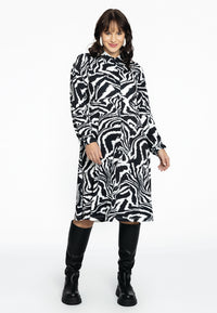 Blouse-dress puff sleeve ZEBRA - black - #2