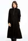 Pullover-dress zipped collar RIB - black
