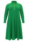 Pullover-dress zipped collar RIB - green - #3