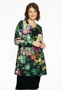 Tunic wide bottom waterfall ORCHIDEE - black - #1