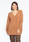 Pullover cable lurex - pink - #1