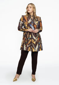Tunic wide bottom FEATHERS - brown - #1