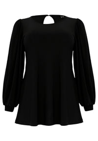 Tunic flare puff sleeve DOLCE - black - #4