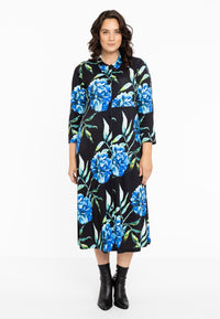 Buttoned dress long AQUAREL - blue - #1