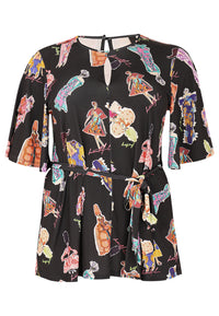 Tunic circle sleeves DOLLS - black - #1