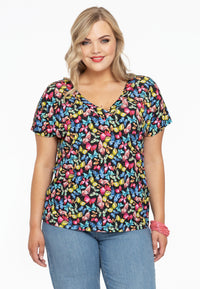 Shirt double V-neck BUTTERFLY - black - #2