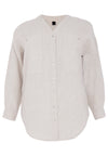 Blouse V-neck LINEN - light brown - #4