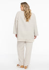 Blouse wide crochet LINEN - light brown - #3
