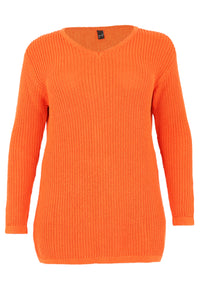 Pullover V-neck KNIT ECO - orange - #2