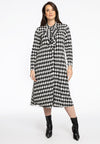 Blouse Dress Frilled PIED DE POULE - black - #1
