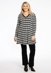 Tunic V-neck PIED DE POULE - black - #1