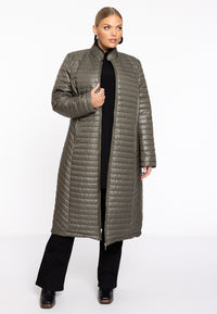 Puff Coat Horizontal Lines - green - #5