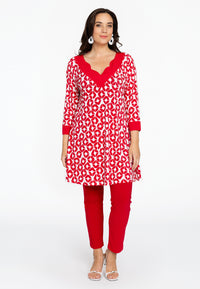 Tunic wide bottom PENELOPE - red - #1