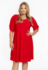 Dress puff sleeve DOLCE - red