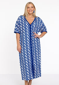 Dress wide slit ISLA - indigo - #2