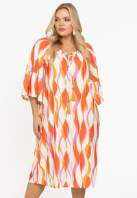 Dress gathered neckline AURELI - orange - #1