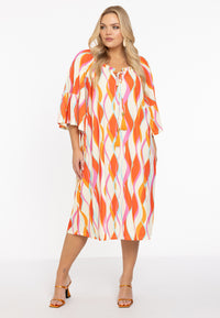 Dress gathered neckline AURELI - orange - #2