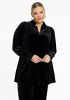 Tunic wide bottom VELOURS - black
