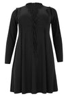 Dress V-neck ruffled DOLCE - black - #4