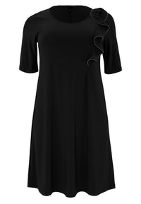 Dress A-line zipflower DOLCE - black - #4