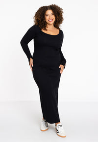Dress long sleeves rib LOUNGE - black - #1