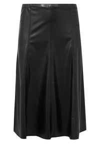 Flared skirt FAUX LEATHER - black - #3