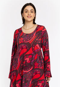 Tunic wide bottom GLORIA - red - #2