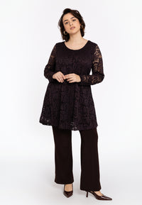 Trousers bootcut LACE - brown - #1