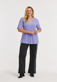 Jeans wide leg 5-pockets studs - black - #2