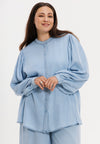 Blouse puff sleeve INDIGO LYOCELL - indigo - #4
