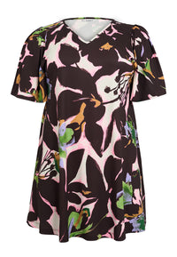 Tunic wide bottom ELODEA - dark red - #3