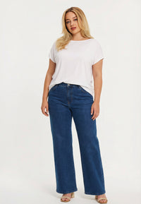 Jeans wide leg 5-pocket - indigo - #1