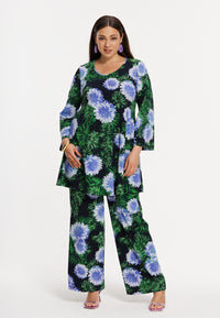 Tunic wide bottom FULL BLOSSOM - blue - #2