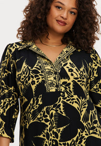 Dress waistseam PARADISE - yellow - #4