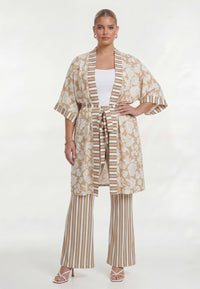 Kimono FLOWER STAMP - light brown - #1
