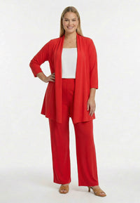 Cardigan pleated 3/4 sleeve UNI DOLCE - light red - #2
